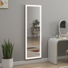 HOMCOM LED Full Length Mirror with 3 Colour Lighting - 21" W x 64" H - Pink-Memory function saves your previous lighting setting for added convenience 