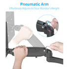 ShoppingAll Fully Adjustable Dual Gas Spring LCD Monitor Arm Desk Mount Stand - Black-360 degrees rotation for switching from landscape monitor setting to portrait position