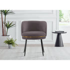 Manhattan Comfort Kaya 22.83" Modern Velvet Upholstered Dining Chair - Grey-Frame Made of High Quality Elm Wood and Metal for Extra Durability