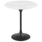 Modway Lippa 20" Round Faux Marble Side Table - Black White-Modern Side Table