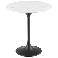 Modway Lippa 20" Round Faux Marble Side Table - Black White-Modern Side Table
