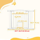 PawHut 30"-41" Dog Gate with Small Door and Extension Kit - 30" H-Convenient double locking system ensures safety