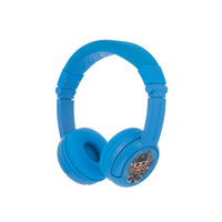 BuddyPhones Play+ Bluetooth Headphones - Cool Blue-Headphone style on-ear, design for kids with SafeAudio