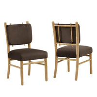 Modway Mauden Performance Velvet Dining Side Chairs - Chocolate Brown - 2 Pack-Set Of 2 Dining Chairs