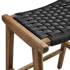 Modway Saoirse Woven Rope Wood Counter Stool - Walnut Black - Set of 2-9
