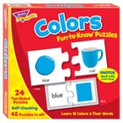 TREND Colours Fun-to-Know Puzzles -Everyday objects help learners identify 16 colours. Aligns with common early-learning standards.