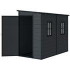Outsunny Outdoor Storage Shed with Lockable Door - 4.3' x 8' - Dark Grey-Spacious 44.1" x 88.6" interior provides ample room for tools and equipment 
