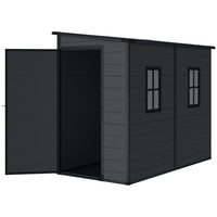 Outsunny Outdoor Storage Shed with Lockable Door - 4.3' x 8' - Dark Grey-Spacious 44.1" x 88.6" interior provides ample room for tools and equipment 
