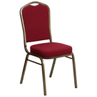 Flash Furniture HERCULES Series Crown Back Stacking Banquet Chair with Gold Vein Frame - Burgundy-500 lb. Weight Capacity