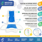 Mobile Patient Lift Effortless Bathing Bridge Battery Powered Bath Lift - 20" Max Height-Equipped with six powerful suction cups for secure stability on smooth surfaces