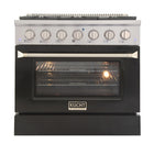 Kucht 36" KNG Series Pro Style Natural Gas Range - Stainless Steel/Black-Cook and bake like a pro with the extra-large convection oven that offers 4.2 cu. ft. of capacity, a 5-rack configuration, and an extra-large viewing window