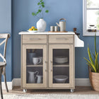 Modway Cuisine Kitchen Cart - Oak White-Particleboard and Paper Laminate