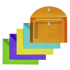 C-Line XL Reusable Envelopes - Hook and Loop Closure - 8 1/2 x 11 - Assorted Colors - 2 Packs of 10-For 8-1/2 x 11 document storage