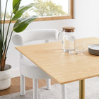 Modway Lippa 36" Square Wood Dining Table   - Gold Natural-Chip-Resistant Gold  Metal  Base