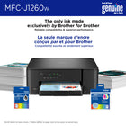 Brother Work Smart MFC-J1260W Wireless Colour Inkjet All-in-One Printer-Simple setup. Get printing quickly with a fast and easy setup process. Brother printers are ready to go with step-by-step instructions on the Brother Mobile Connect app