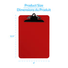 Davis Group Spring Clipboards - Letter Size - 9" W x 12" H - Red - 6 Pack-Spring Clip