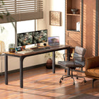 HOMCOM 70.9" Large Computer Desk - Rustic Brown-Serves as dining table and small conference table, multipurpose use