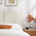 Modway Lindee Boucle Fabric Twin Headboard - Cream-Boucle Fabric Upholstery