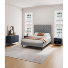 Manhattan Comfort DUMBO Modern 1-Drawer Nightstand and 3-Drawer Dresser Set - Midnight Blue-Includes 4 Full Extension Drawers Designed in Vertical Textured Ribbed Lines.