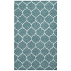 Modway Solvea Moroccan Trellis Shag Area Rug - 8 ft W x 10 ft L - Aqua Blue/Ivory-Moroccan Trellis Shag Area Rug