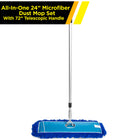 Gritt Commercial All-In-One 24” Microfiber Dust Mop Set with 72" Telescopic Handle - 4 Pack-10