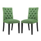 Modway Duchess Fabric Dining Chair - Green - 2 Pack-Dense Foam Padding for Comfort