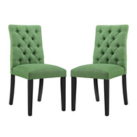 Modway Duchess Fabric Dining Chair - Green - 2 Pack-Dense Foam Padding for Comfort