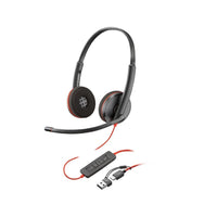 HP Poly Blackwire 3220 Stereo USB-C Headset with USB-A Adapter-Dynamic EQ optimizes the quality of your voice on calls, and automatically adjusts the EQ settings when you want high-quality sound for listening to music or for multimedia playback