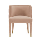 Manhattan Comfort Maya 24.02" Modern Velvet Upholstered Dining Chair - Nude-Modern Dining Chair for Dining Room and Task Chair Usage