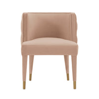 Manhattan Comfort Maya 24.02" Modern Velvet Upholstered Dining Chair - Nude-Modern Dining Chair for Dining Room and Task Chair Usage