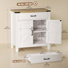 HOMCOM 30.5" L Sideboard Buffet Cabinet - White-An adjustable shelf provides customized storage options