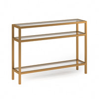 Hudson&Canal Sivil 42"W Console Table - Brass-A modern contemporary design for your entryway, living room, den, and more