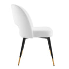 Modway Rouse Performance Velvet Dining Side Chair - White-Mid-Century Modern Design