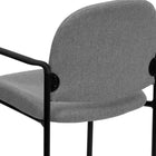 Flash Furniture Comfort Stackable Steel Side Reception Chair with Arms - Grey Fabric-Contoured Cushions