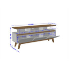 Manhattan Comfort Yonkers 62.99" Mid-Century Modern TV Stand - Rustic Brown-Features 3-Flip Down Doors for Concealed Storage and 3 Open Media Shelves