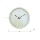 Monarch Specialties 9117 12" Round Juvenile Wall Clock - Light Green Face/Green Frame-The non-ticking mechanism provides a peaceful environment, making it an ideal choice for bedrooms, studies, or any area where serenity is desired