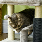 PawHut 19"  Activity Centre  Cat Tree with Sisal Scratching Post - Grey-A modern design with neutral colour tones, it matches seamlessly with home decor 