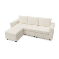 Brassex Lotus Modular Storage Sectional - Beige-Modular design