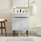 Modway Harvest 24.5" Bathroom Vanity - Grey/White-Mid-Century Modern Style