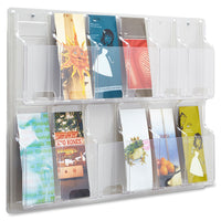 Safco Reveal 12-Pamphlet Display Rack - Clear-Literature organizer holding 12 pamphlets