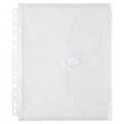 JAM Paper Plastic Binder Envelopes with Hook & Loop Closure, 3 Hole Punch, 9.5 x 1.25 x 11.5, Clear, 12 Pack (218VB1CL)-3 Hole Punch Plastic Binder Envelope