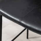 HOMCOM Microfiber Upholstered Bar Stools - Black - 2 Pack-Stable and solid steel legs
