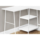 Monarch Specialties 7596 48" Computer Desk - White Top/White Metal Corner-Great for smaller workspaces in need of storage options, this 3-tier writing desk has a space-saving, open-concept design and is finished on all sides for flexible placement anywhere in your home office