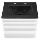 Modway Render 24" Wall-Mount Bathroom Vanity - White/Black-Ceramic Sink Basin