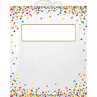 Ashley Productions Hanging Confetti Pattern Storage/Book Bag - 11" x 16" - 12 Pack-Clear plastic bag with strong snap-shut handle