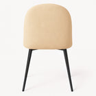 Nicer Interior Faux Suede Metal Leg Side Chairs - Beige - Set of 4-Weight capacity up to 250 lbs