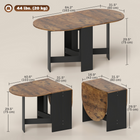 HOMCOM Oval Drop Leaf Space-Saving Folding Dining Table for 4-6 - Rustic Brown-Subtle wood textured design adds natural beauty to your indoor space