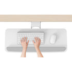 ShoppingAll Adjustable Under Desk Keyboard Tray with 25" W x 9.8" D Slide Out Drawer - White-7