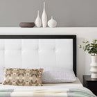 Modway Draper Tufted Fabric and Wood Twin Headboard - Black White-Button Tufted