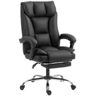 HOMCOM Leather Executive Office Chair - Black-Thick high-resilience foam provides support